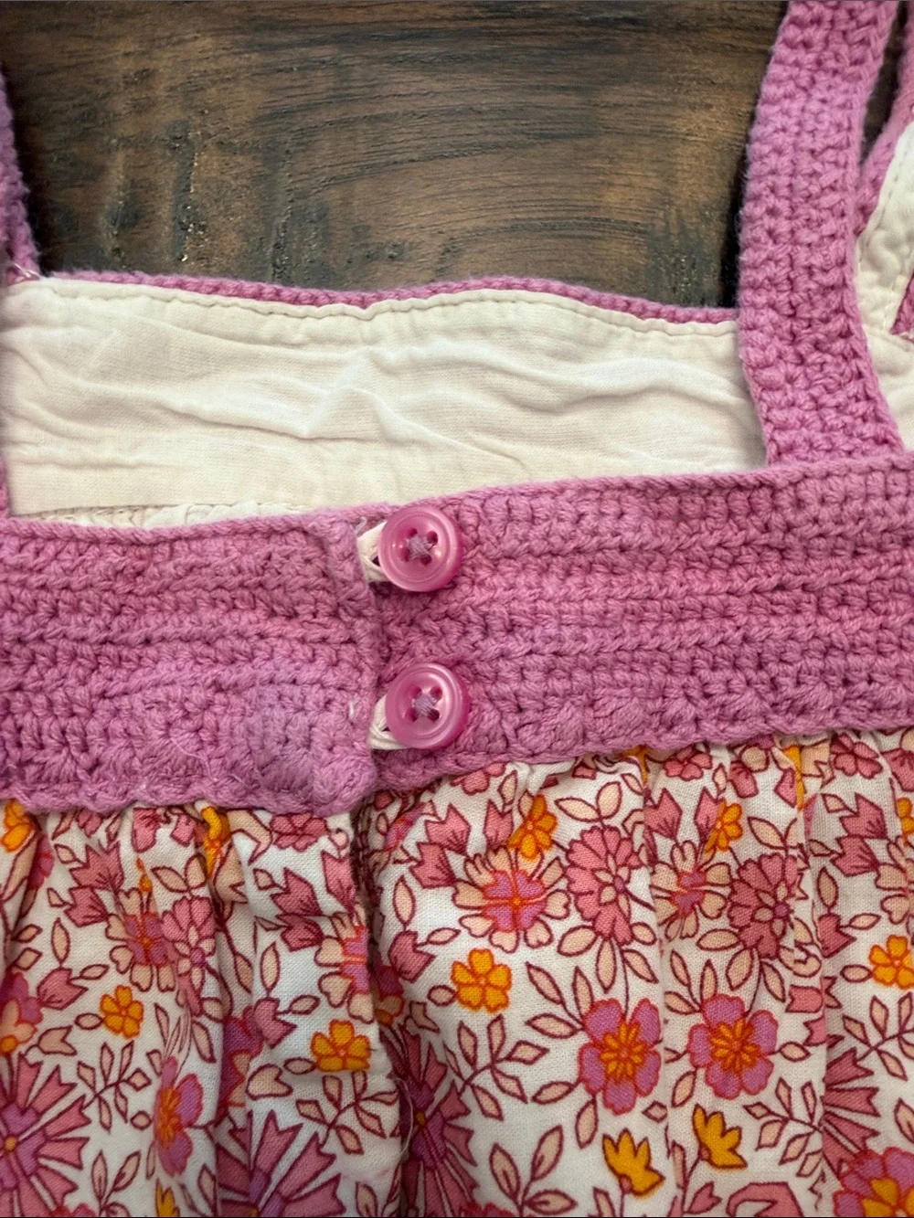 baby GAP Pink Crochet Trim Floral Dress size 3T
